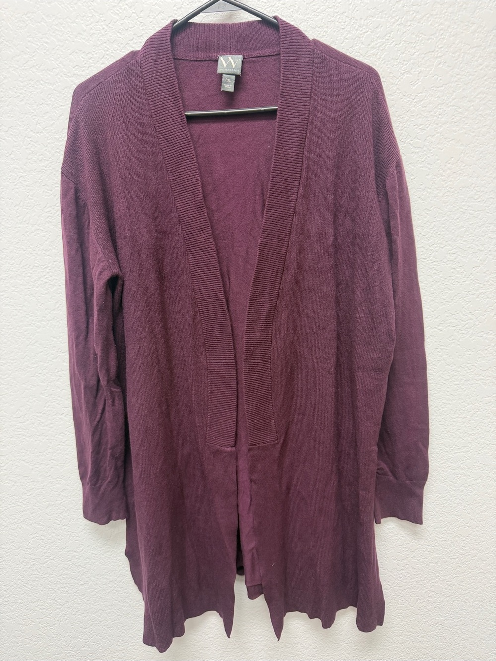 Worthington Open-Front Wine Cardigan Sweater